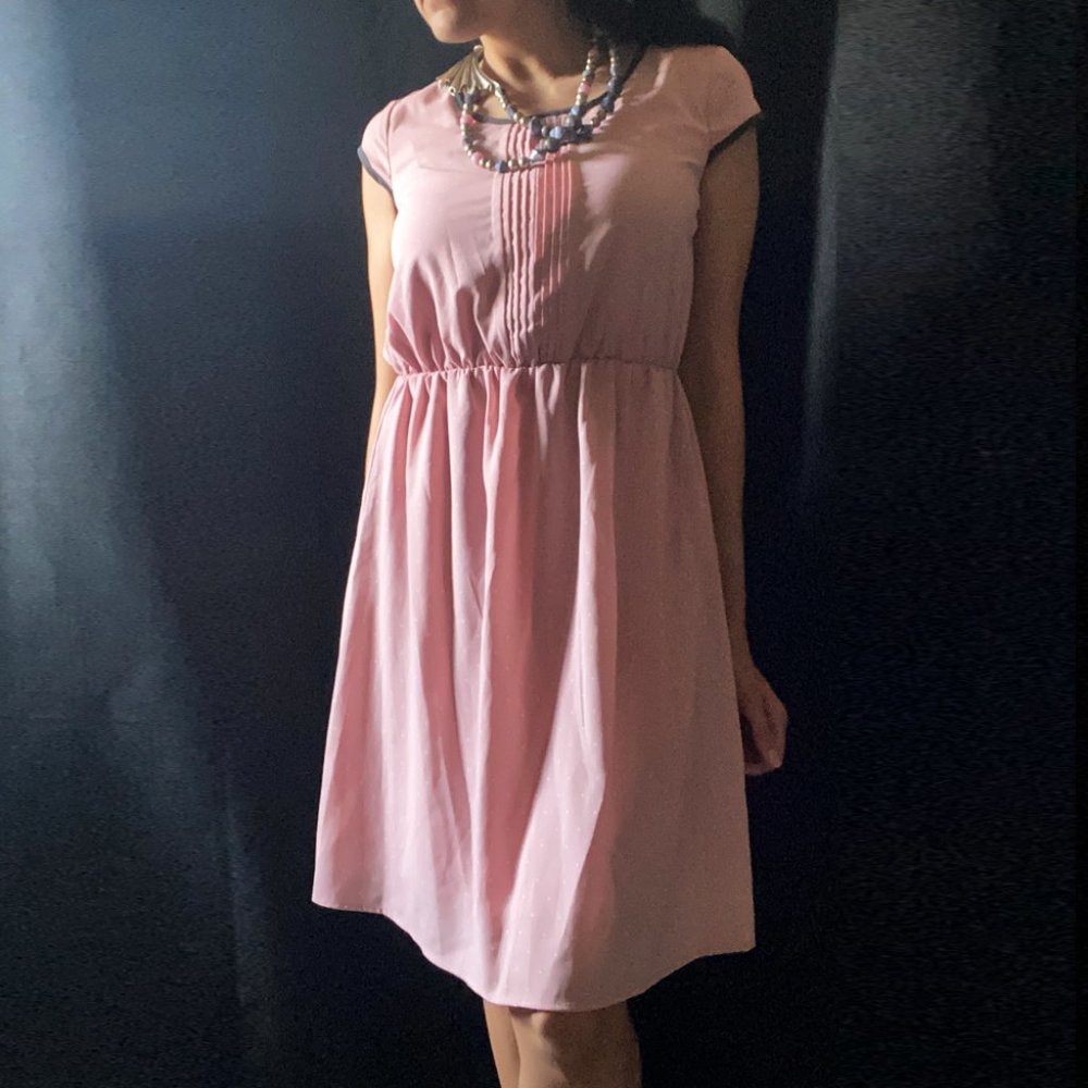 ⭐️ Xhilaration Soft Pink White Dot Dress